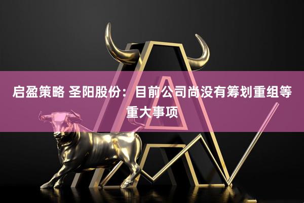 启盈策略 圣阳股份：目前公司尚没有筹划重组等重大事项